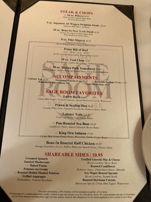 Menu photo 1 Sage Room Steak House Stateline, NV