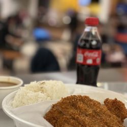 Katte Poke Don & Japanese Curry - My usual pick: Pork Katsu Curry with Rice & Salad $14. I brought my own Coke from home.