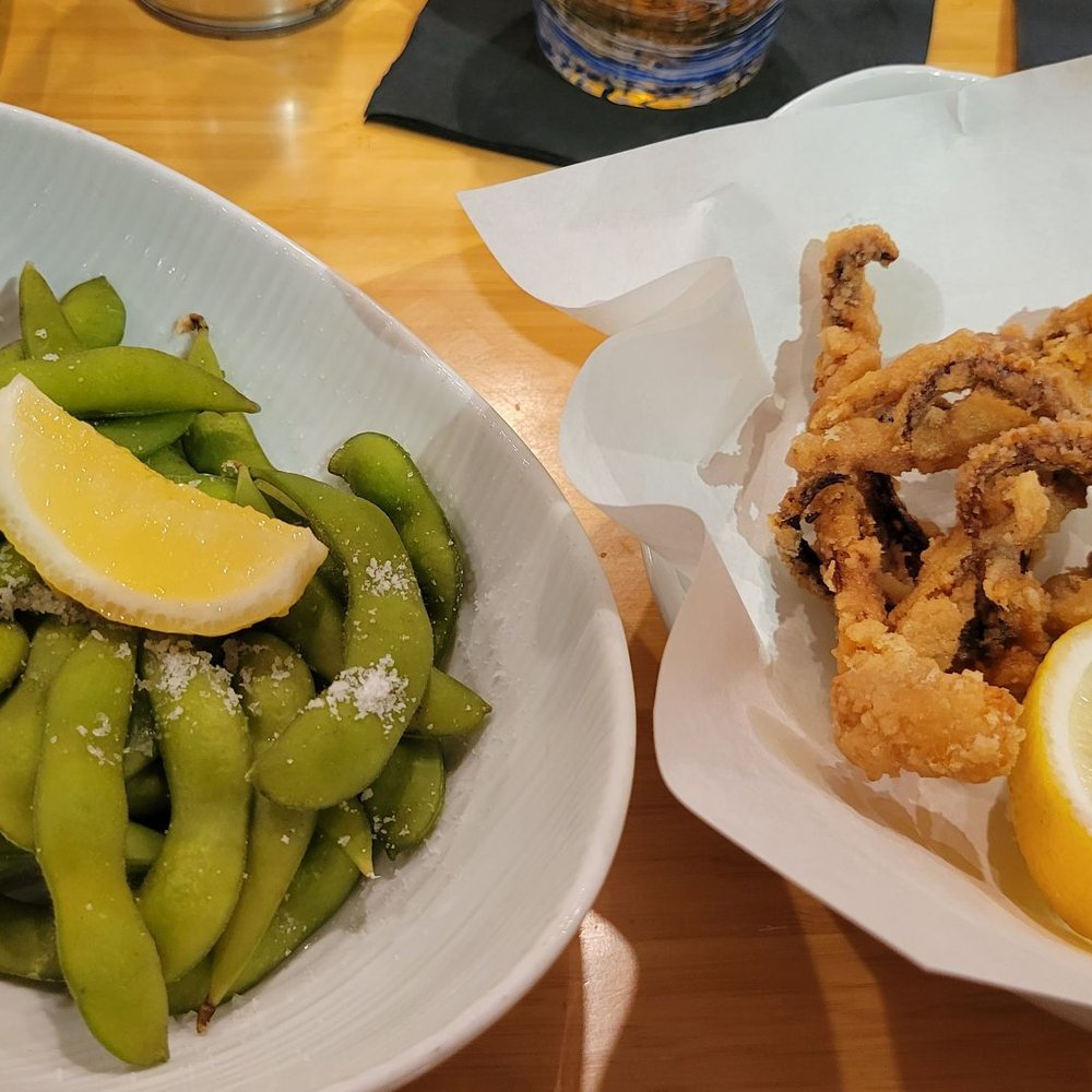 Zushi Bistro - Edame and fried calamari - Sushi Bars Near Me - Virginia Beach, Virginia Zushi Bistro - Edame and fried calamari - Sushi Bars Near Me - Virginia Beach, Virginia