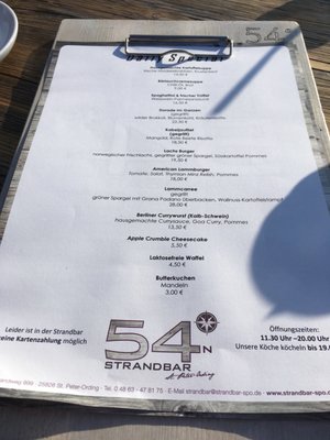 Menu photo 5 Strandbar 54° Nord Sankt Peter-Ording, SH Menu photo 5 Strandbar 54° Nord Sankt Peter-Ording, SH
