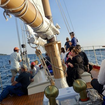 Schooner Eastwind - A full compliment of passengers but not really crowded. Everyone gets a seat and a cushion. Plenty of space on deck. - Boat Charters Near Me - Boothbay Harbor, Maine Schooner Eastwind - A full compliment of passengers but not really crowded. Everyone gets a seat and a cushion. Plenty of space on deck. - Boat Charters Near Me - Boothbay Harbor, Maine