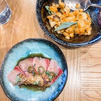 Under Wraps - Hamachi Serrano Ponzu sashimi and fried cauliflower! - Sushi Bars Near Me - Pleasant Grove, Utah Under Wraps - Hamachi Serrano Ponzu sashimi and fried cauliflower! - Sushi Bars Near Me - Pleasant Grove, Utah