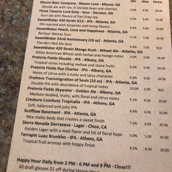 Mellow Mushroom Macon - Beer menu - Pizza Near Me - Macon, Georgia