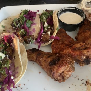 Smoke & Thyme - Tacos and smoked wings with dry rub bbq spices! The side sauces are delicious! - Burgers Near Me - Boise, Idaho