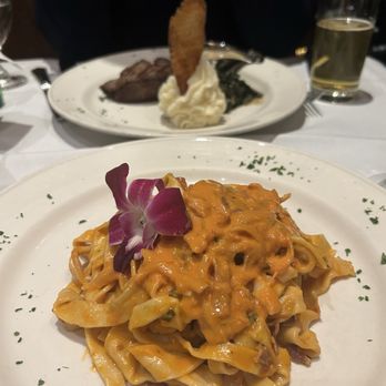 La Grotta Ristorante - Fettuccine alla Papalina Filetto Al Pepe Verde* - Italian Near Me - Richmond, Virginia La Grotta Ristorante - Fettuccine alla Papalina Filetto Al Pepe Verde* - Italian Near Me - Richmond, Virginia