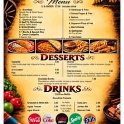 La Carreta Mexican Restaurant - CURRENT MENU * October 2026 * 8/8: Children's menu, desserts & drinks. La Carreta Newport.
