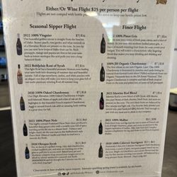 Holesinsky Vineyard & Winery - Their current wine menu 5/31/24