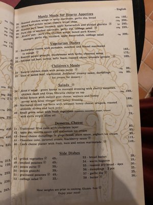 Menu photo 5 U Kroka Prague, PR