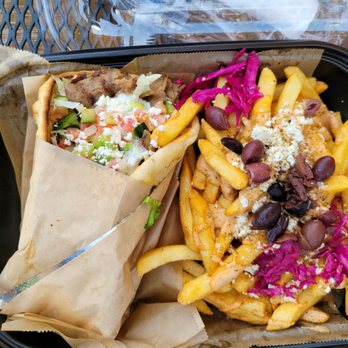 Lemon Zest Cafe - lamb gyro & greek fries - Mediterranean Near Me - Glendale, California