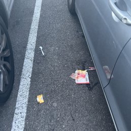 Parking lot trash