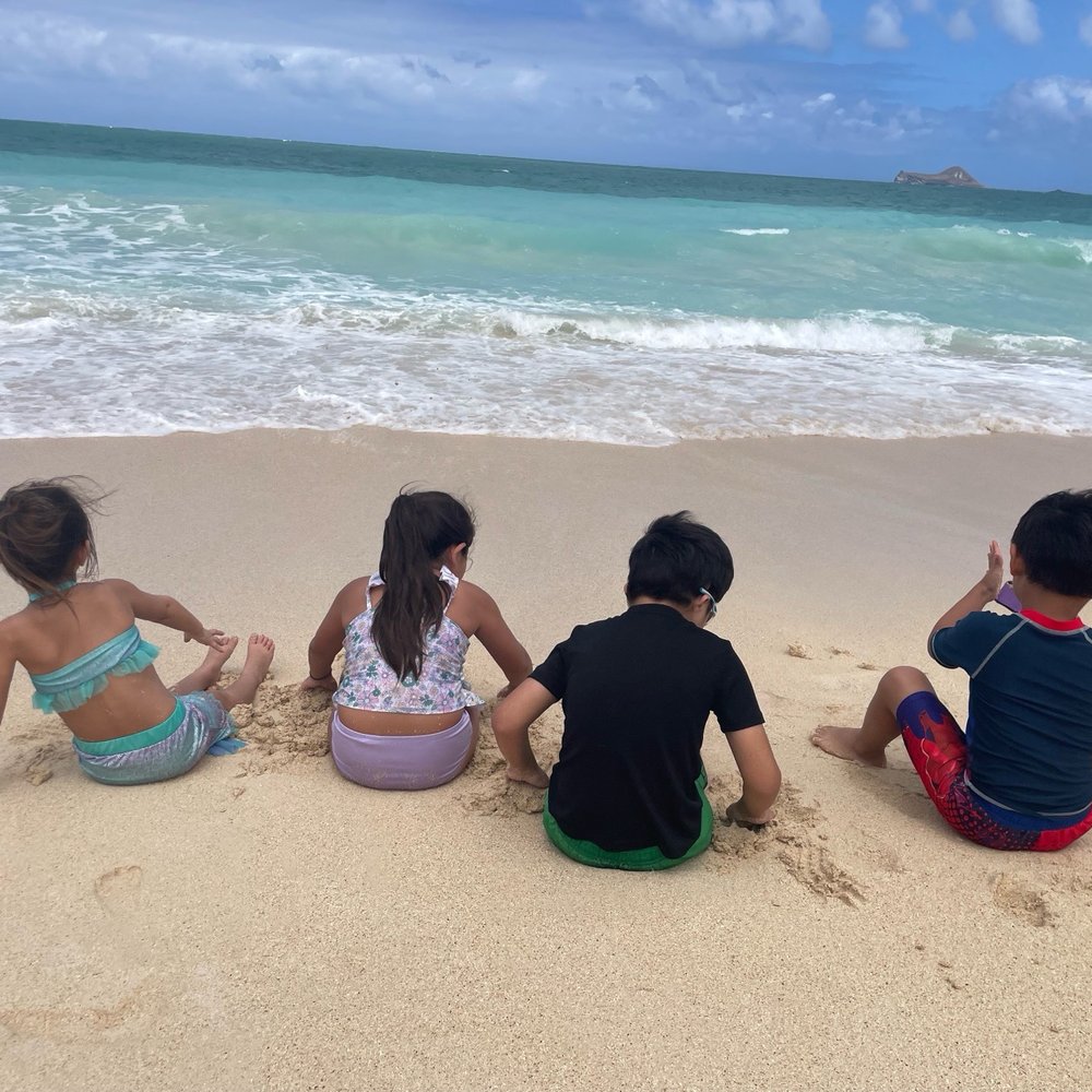 Bellows Field Beach Park - Kids just chillin - Beaches Near Me - Waimanalo, Hawaii