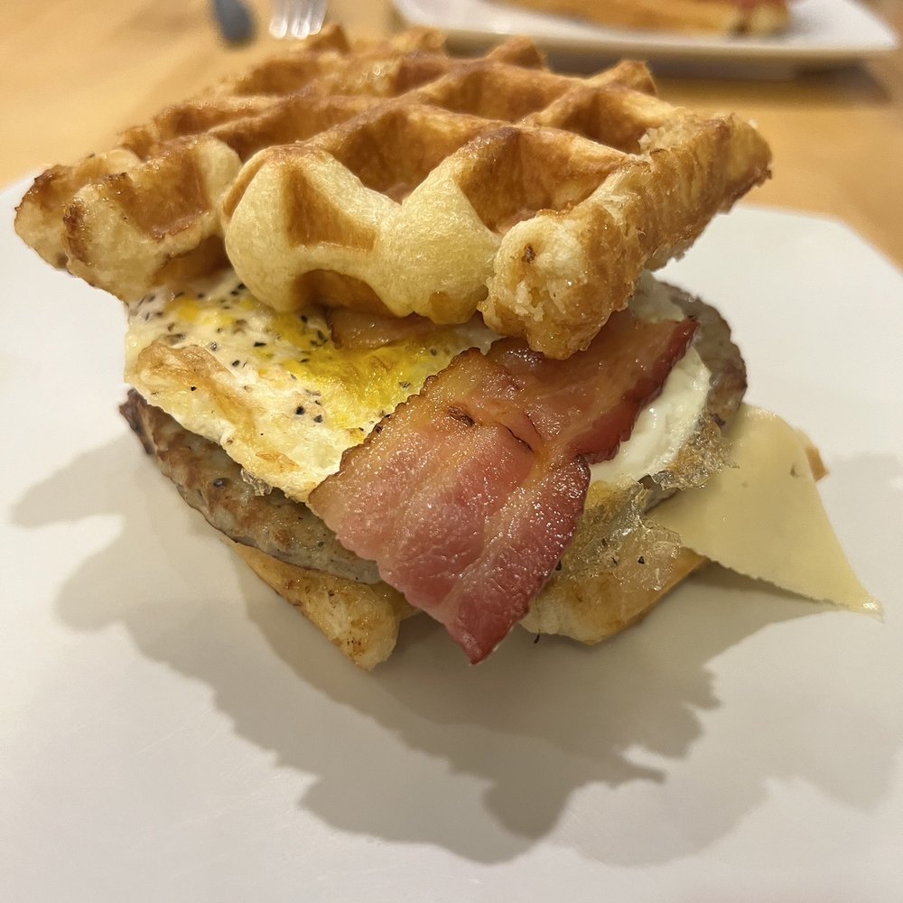 Syrup Trap - Swanson Sammy. Good but more sweet than savory. Thick cut peppered bacon could help. - Breakfast & Brunch Near Me - Vancouver, Washington Syrup Trap - Swanson Sammy. Good but more sweet than savory. Thick cut peppered bacon could help. - Breakfast & Brunch Near Me - Vancouver, Washington