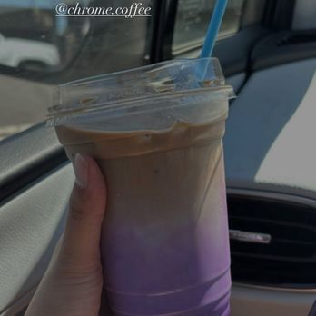 Chrome Coffee - iced ube macchiato! - Coffee & Tea Near Me - Brentwood, California Chrome Coffee - iced ube macchiato! - Coffee & Tea Near Me - Brentwood, California