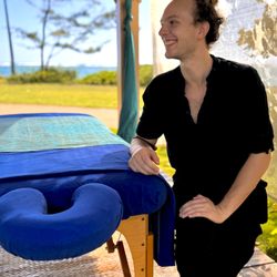 Kauai | Magical Wellness Massage - Temple Clay, preparing for a couples massage in an outdoor cabana