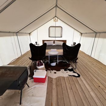 Rustic Rook Resort - Inside the tent. - Campgrounds Near Me - Mosca, Colorado