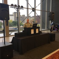 Main Event DJ - Ready to begin the Reception at the Harley Davidson Museum! 2017