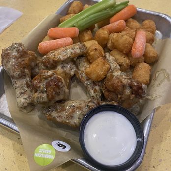 Buffalo Wild Wings - Traditional Wings - Parmesan Garlic with Tots - Chicken Wings Near Me - Lake Forest, California Buffalo Wild Wings - Traditional Wings - Parmesan Garlic with Tots - Chicken Wings Near Me - Lake Forest, California