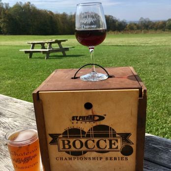 Chateau Dusseau - Lots of lawn for some games! - Wineries Near Me - Locke, New York