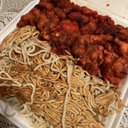 Chan's Cedar Chinese Food - Special Plate - Orange Chicken & Pan Friend Noodles