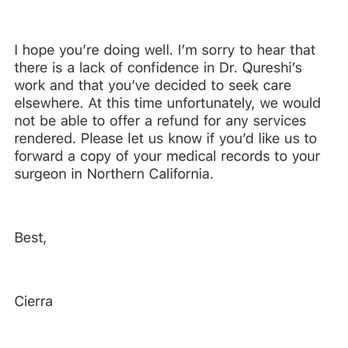 South Coast Plastic Surgery - Irvine - Email not helping me or following through w/refund. In contact w/attorney and still have a breast implant that is into my armpit. - Medical Spas Near Me - Irvine, California South Coast Plastic Surgery - Irvine - Email not helping me or following through w/refund. In contact w/attorney and still have a breast implant that is into my armpit. - Medical Spas Near Me - Irvine, California