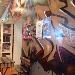 Brewhouse Coffee Roasters - Walls inside the Brewhouse are decorated with graffiti.