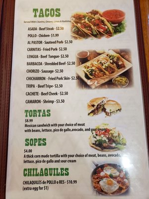 Menu photo 5 Taqueria Mexico Mobile, AL