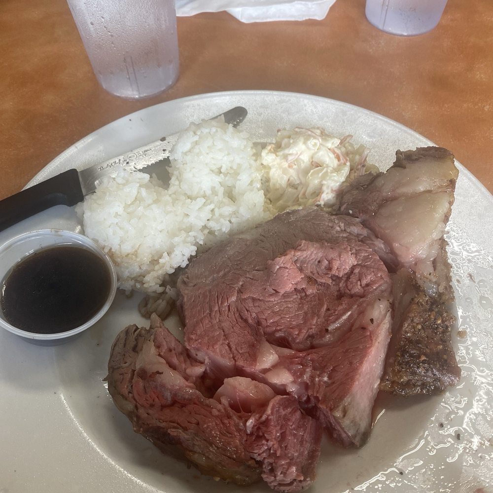 Ray's Café - The Prime rib with rice and au ju and horseradish But the Mac salad was fricken delicious - American Near Me - Honolulu, Hawaii Ray's Café - The Prime rib with rice and au ju and horseradish But the Mac salad was fricken delicious - American Near Me - Honolulu, Hawaii