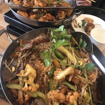 Tasty Dining - Front: Beef Dry Pot (medium), Back: Catfish Dry Pot (medium) - Szechuan Near Me - San Gabriel, California Tasty Dining - Front: Beef Dry Pot (medium), Back: Catfish Dry Pot (medium) - Szechuan Near Me - San Gabriel, California