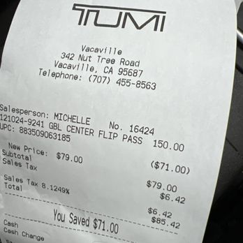 Tumi Outlet - He bought - Luggage Near Me - Vacaville, California
