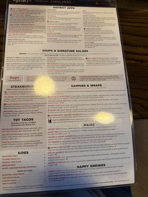 Menu photo 1 The District Tap Downtown Indianapolis, IN