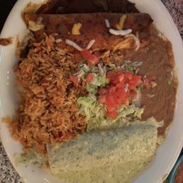 Create your own enchiladas - one cheese with ranchero sauce, one chicken with deluxe tomatillo sauce Create your own enchiladas - one cheese with ranchero sauce, one chicken with deluxe tomatillo sauce