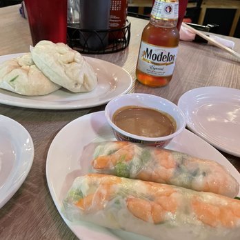 IndoViet - Fresh Garden Roll (2 Pieces), Red Bean Bao (Bao DDo) - Vietnamese Near Me - Baltimore, Maryland