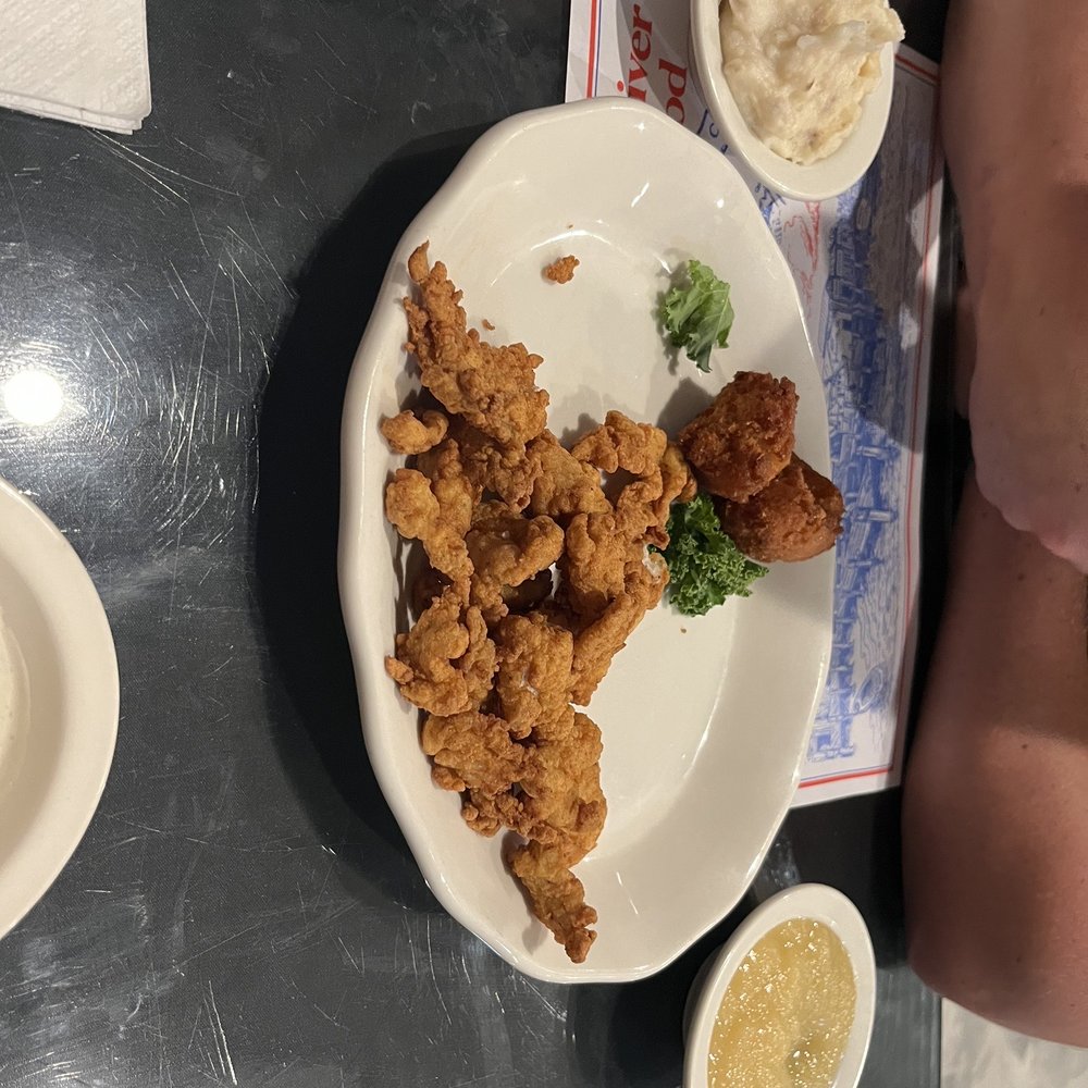 Cedar River Seafood - Gator tail dinner with mashed potatoes and applesauce!! Amazing!! 10/10!! - Seafood Near Me - Keystone Heights, Florida Cedar River Seafood - Gator tail dinner with mashed potatoes and applesauce!! Amazing!! 10/10!! - Seafood Near Me - Keystone Heights, Florida