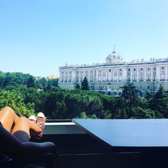 Jardines de Sabatini - Our view of the Royal Palace from the balcony of our Studio suite. - Hotels Near Me - Madrid, M Jardines de Sabatini - Our view of the Royal Palace from the balcony of our Studio suite. - Hotels Near Me - Madrid, M