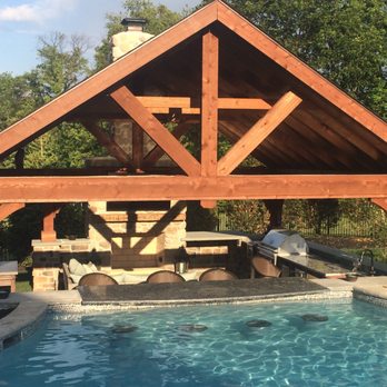 Elite Pools - Cedar pool house with walk-up pool/seating area located in Timonium, MD - Hot Tub & Pool Near Me - Rosedale, Maryland Elite Pools - Cedar pool house with walk-up pool/seating area located in Timonium, MD - Hot Tub & Pool Near Me - Rosedale, Maryland