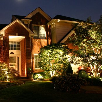 Sharp Scapes - a house lit up at night - Landscaping Near Me - Desoto, Texas Sharp Scapes - a house lit up at night - Landscaping Near Me - Desoto, Texas