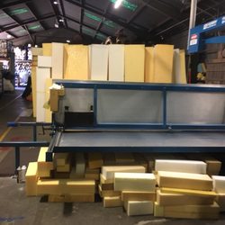 Upholstery foam and foam cutting machine.
