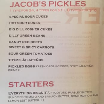 Jacob's Pickles - Pickle list - Comfort Food Near Me - New York, New York Jacob's Pickles - Pickle list - Comfort Food Near Me - New York, New York