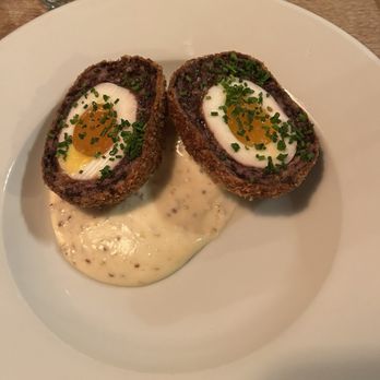 The Potting Shed Pub - Black pudding scotch egg. Trust me, just order it! - Pubs Near Me - Crudwell, WIL