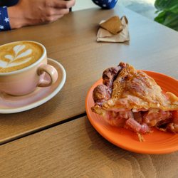 Fat + Flour - Flat white, rhubarb pie