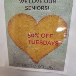 Trash to Treasures - Seniors 50% off on Tuesday.
