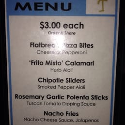 a happy hour menu a happy hour menu