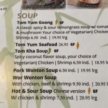 Thai Together - Soup menu - Thai Near Me - Sherwood Park, Alberta