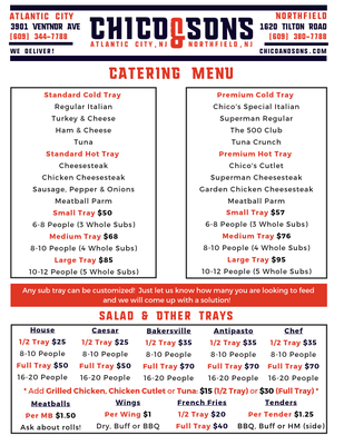 Menu photo 6 Chico & Sons Sub Shop Northfield, NJ Menu photo 6 Chico & Sons Sub Shop Northfield, NJ