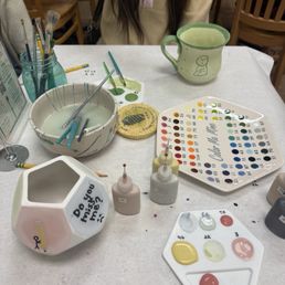 Our paint material set up!