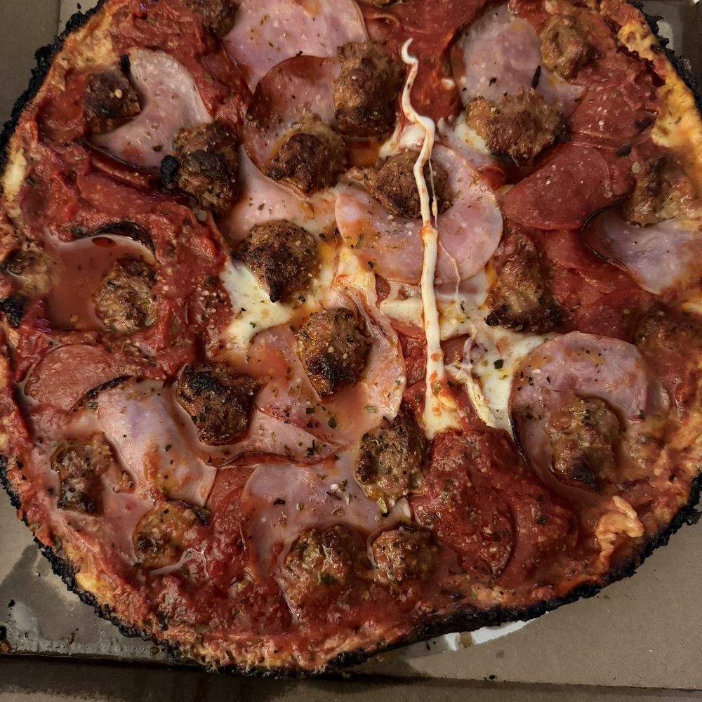 Pequod's Pizza - Medium Pan Pizza - Pizza Near Me - Morton Grove, Illinois Pequod's Pizza - Medium Pan Pizza - Pizza Near Me - Morton Grove, Illinois