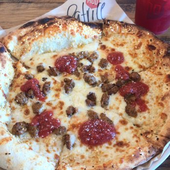 MOD Pizza - Lucy Sunshine, minus artichokes, plus spicy chicken sausage - Fast Food Near Me - Charlotte, North Carolina MOD Pizza - Lucy Sunshine, minus artichokes, plus spicy chicken sausage - Fast Food Near Me - Charlotte, North Carolina