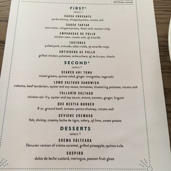Pisco Y Nazca - Lunch menu course option - Gastropubs Near Me - Kendall, Florida Pisco Y Nazca - Lunch menu course option - Gastropubs Near Me - Kendall, Florida