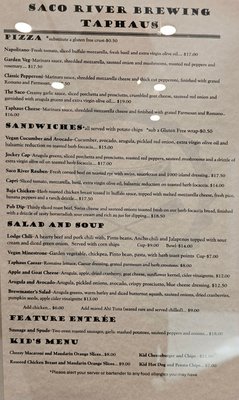 Menu photo 1 Saco River Brewing Taphaus Conway, NH Menu photo 1 Saco River Brewing Taphaus Conway, NH