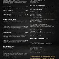 Catering Menu